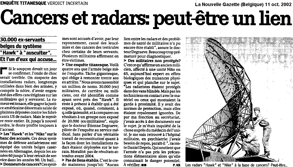 vendredi 11 octobre 2002, La Nouvelle Gazette-La Meuse-La Lanterne, Belgique